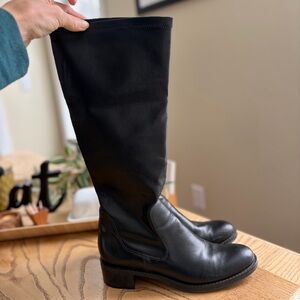 Worn ONCE! Black FRANCO SARTO Pull-On Riding Boots Size 9 Vegan Gaix Leather